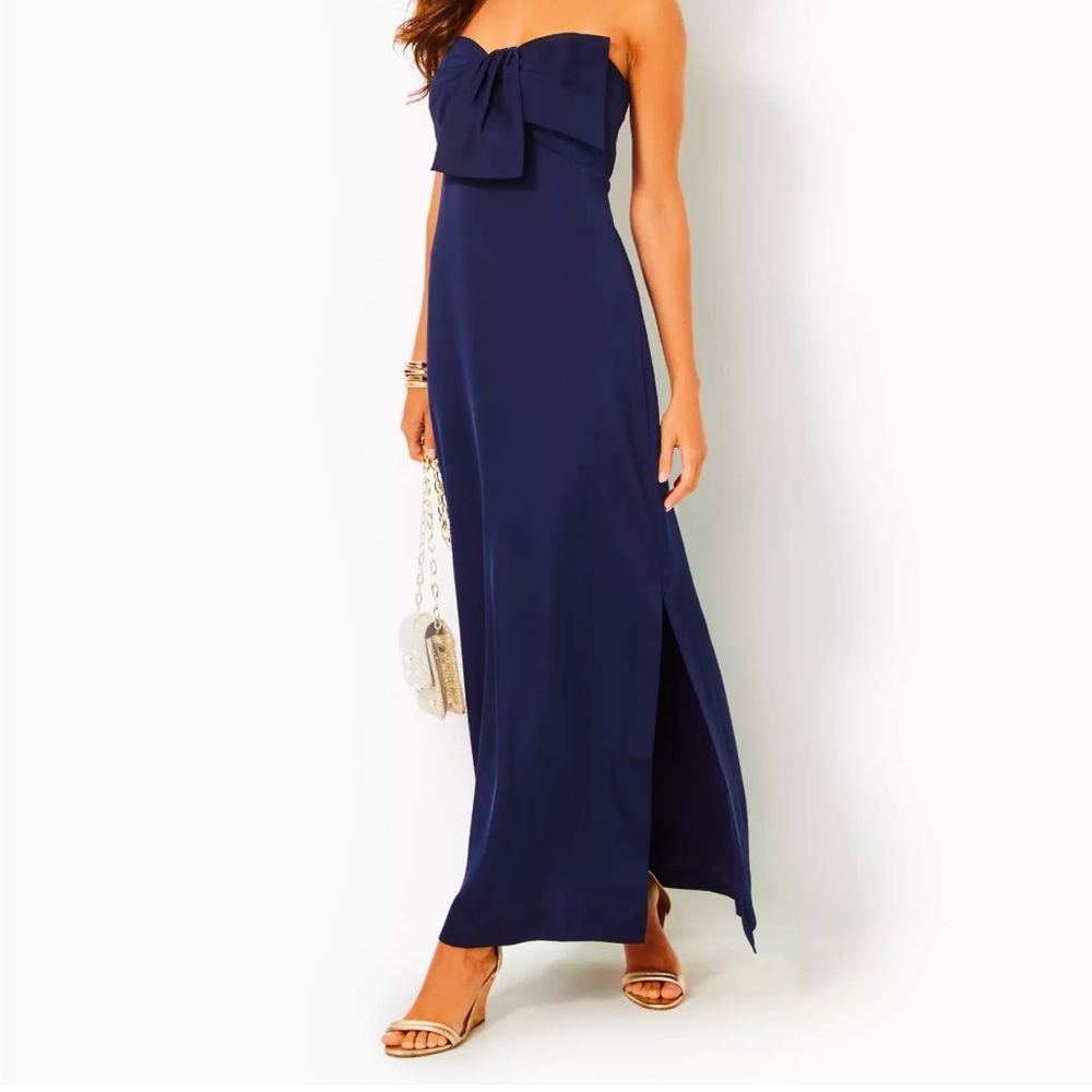 Lilly Pulitzer Carlynn Satin Maxi Bow Dress